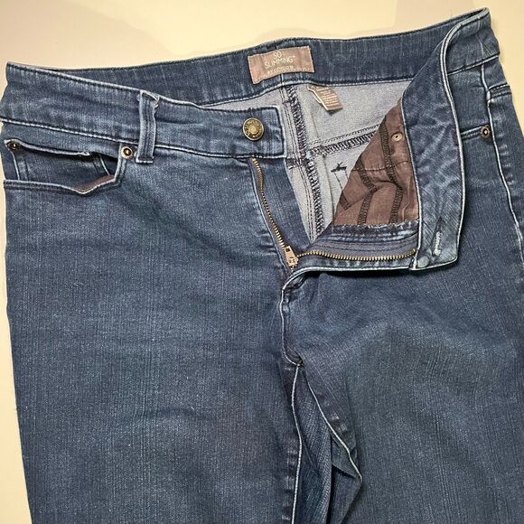 Chico's So Slimming Denim Jeans Women's Stretch Size 6 Boot Cut Dark Wash Blue - Picture 3 of 10